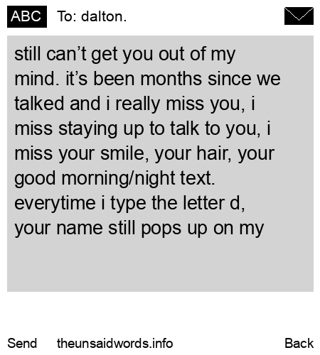 unsent message to dalton.