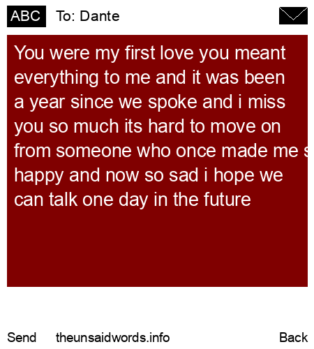 unsent message to Dante