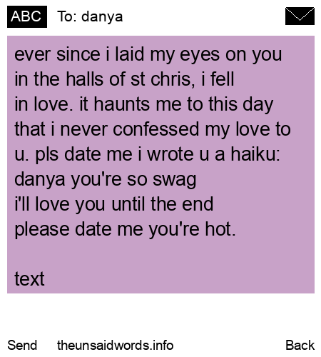 unsent message to danya