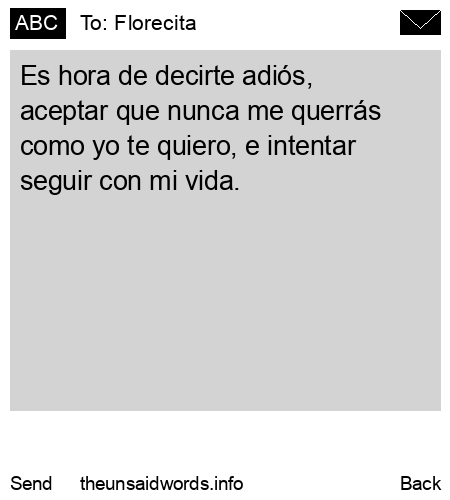 unsent message to Florecita
