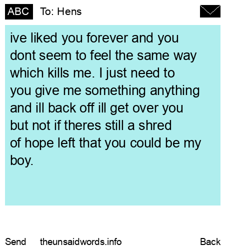 unsent message to Hens