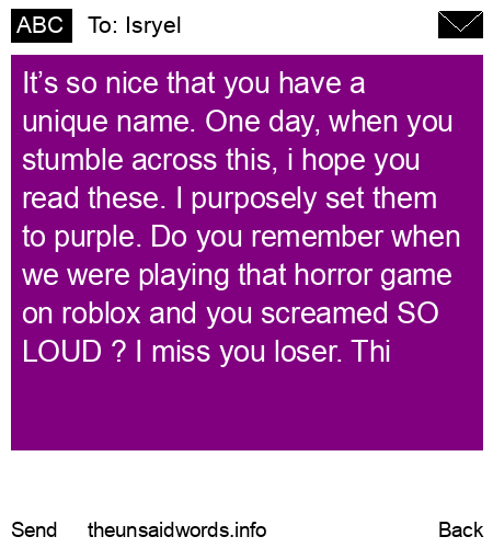 unsent message to Isryel