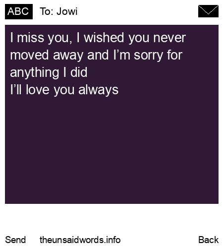 unsent message to Jowi