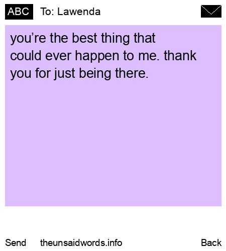 unsent message to Lawenda