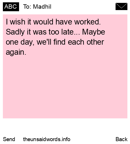 unsent message to Madhil