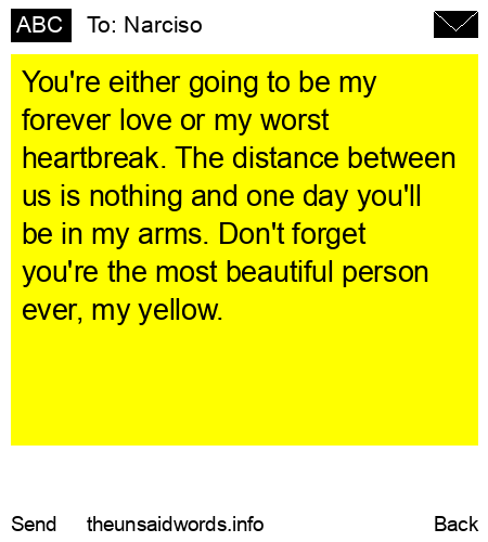 unsent message to Narciso