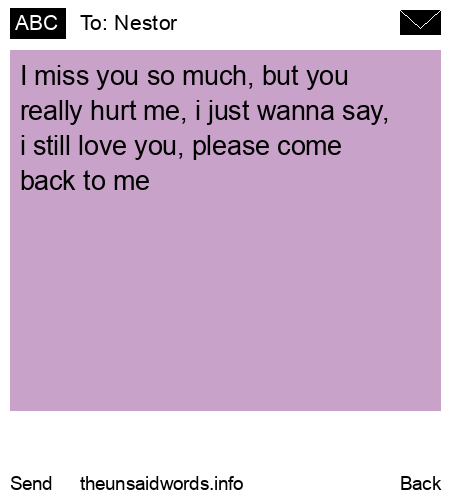 unsent message to Nestor