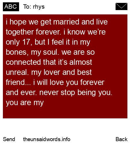 unsent message to rhys