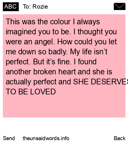 unsent message to Rozie