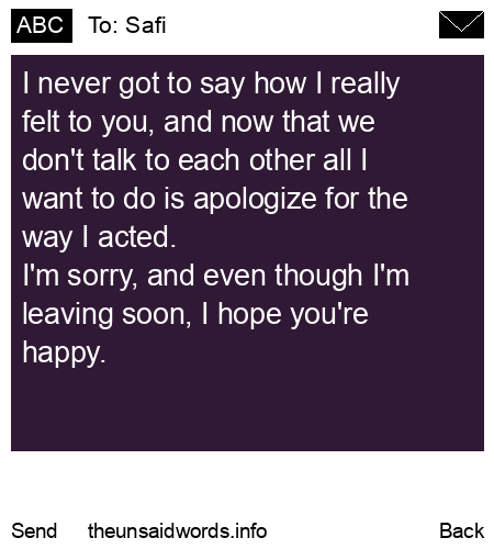 unsent message to Safi