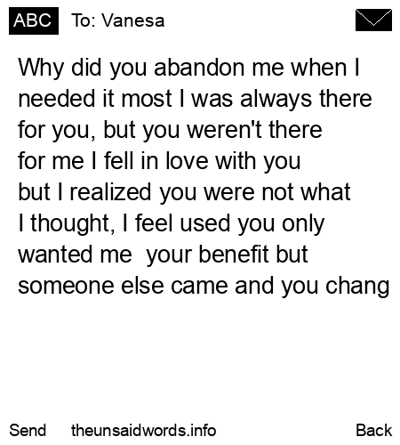 unsent message to Vanesa
