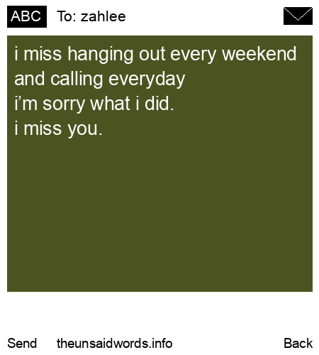 unsent message to zahlee