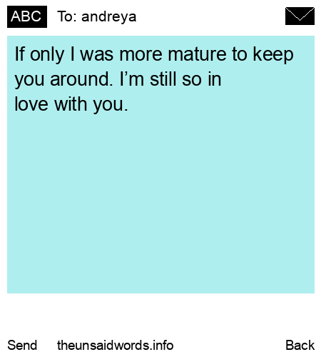 unsent message to andreya