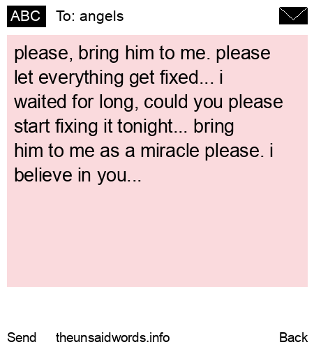 unsent message to angels
