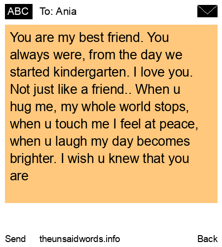 unsent message to Ania