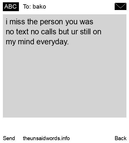 unsent message to bako