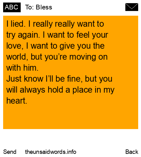 unsent message to Bless