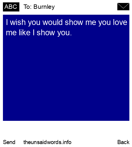 unsent message to Burnley