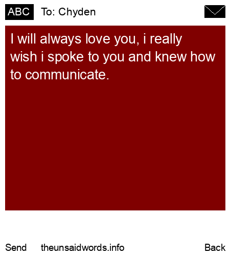 unsent message to Chyden
