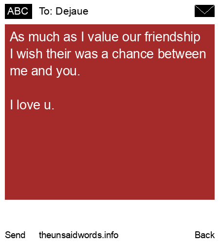 unsent message to Dejaue 
