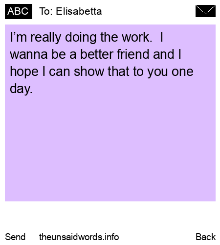 unsent message to Elisabetta