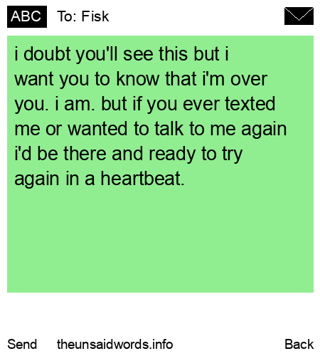 unsent message to Fisk