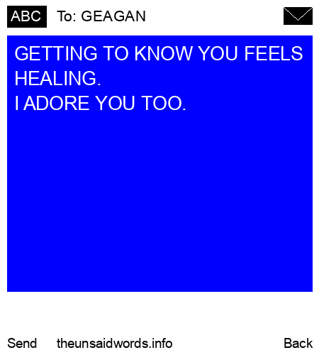 unsent message to GEAGAN