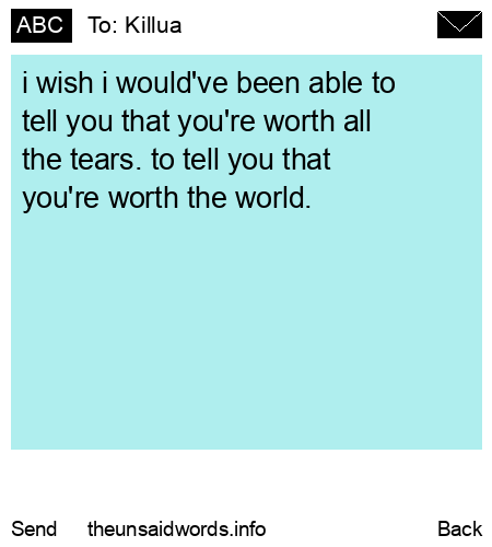 unsent message to Killua