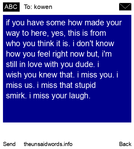 unsent message to kowen