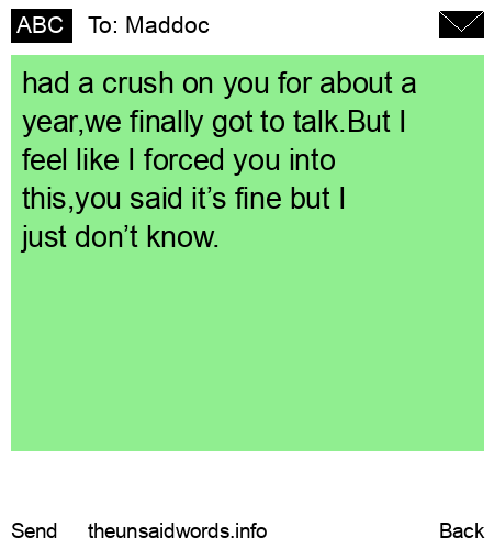 unsent message to Maddoc