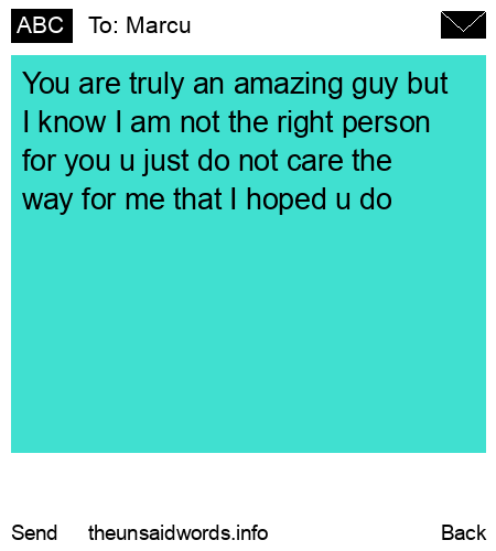 unsent message to Marcu