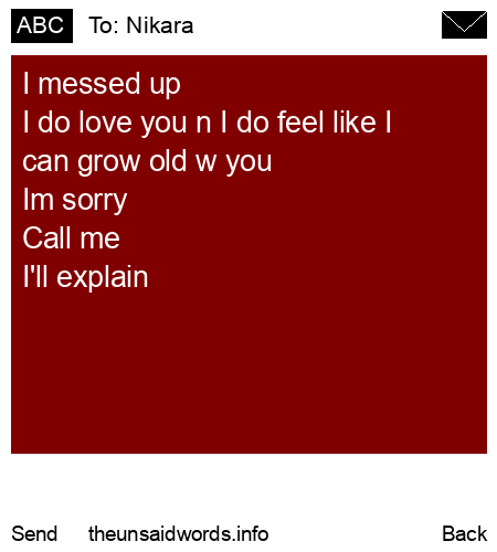 unsent message to Nikara 