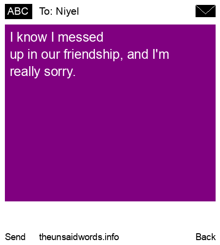 unsent message to Niyel