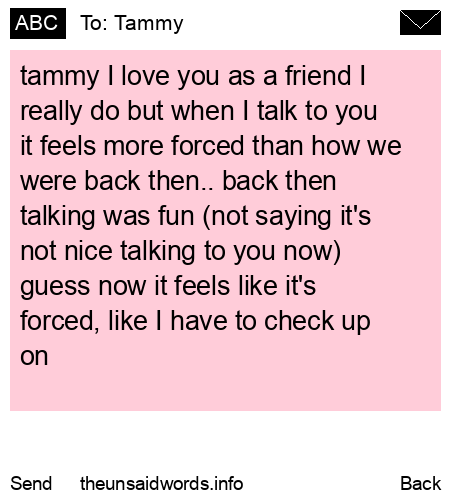 unsent message to Tammy