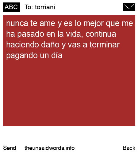 unsent message to torriani