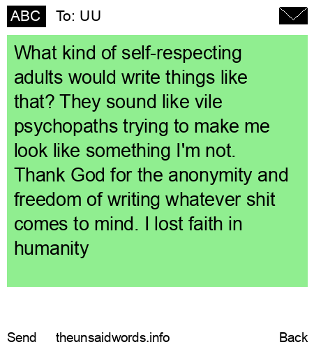 unsent message to UU