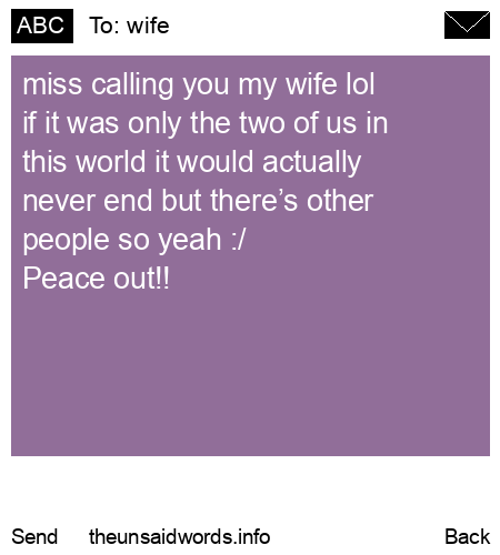 unsent message to wife