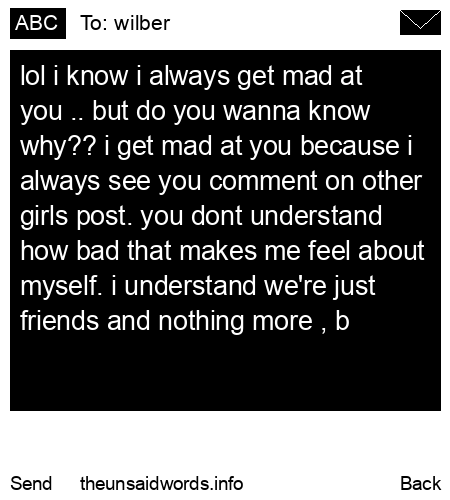 unsent message to wilber