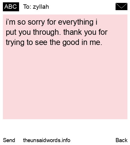 unsent message to zyllah
