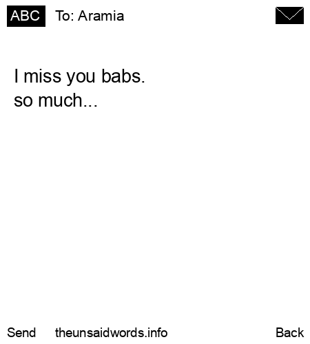 unsent message to Aramia