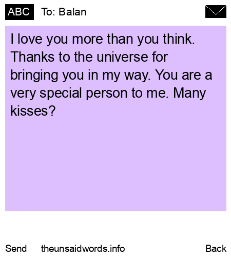 unsent message to Balan
