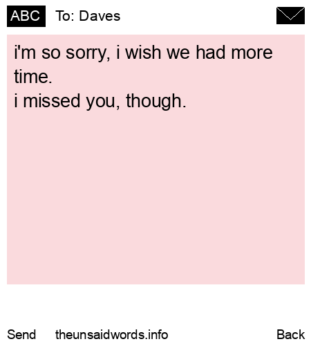 unsent message to Daves