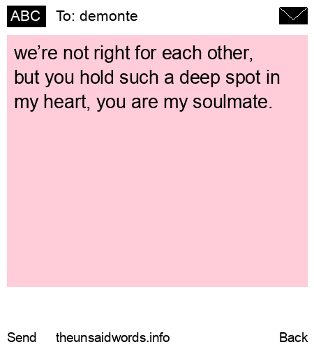 unsent message to demonte