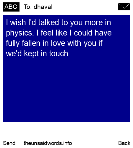 unsent message to dhaval