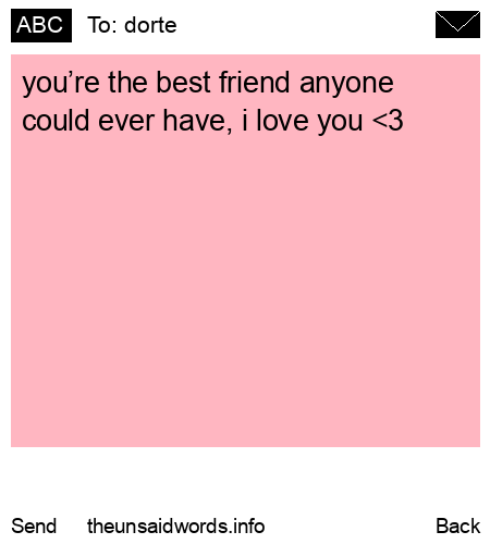 unsent message to dorte