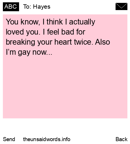 unsent message to Hayes