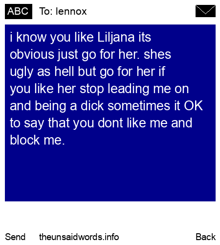 unsent message to lennox