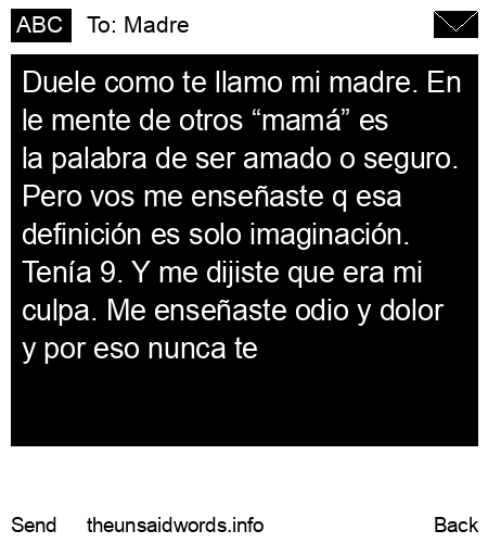 unsent message to Madre