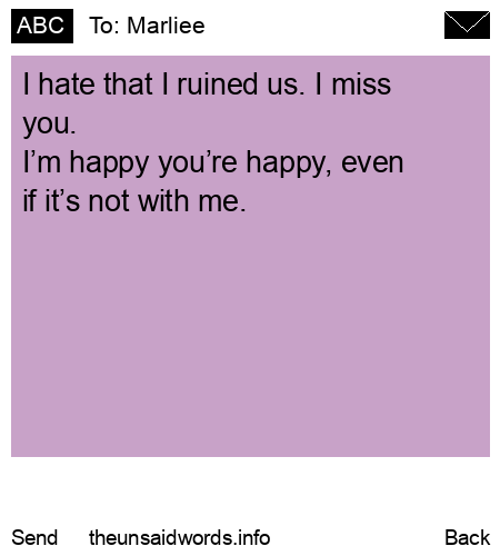 unsent message to Marliee