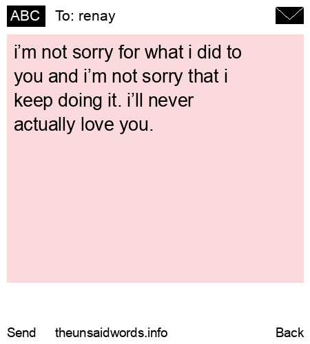 unsent message to renay
